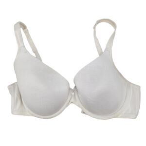 Cacique White Underwire Full Coverage Back Closure T-Shirt Bra Size 38D